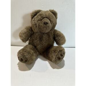 VINTAGE 1989 brown TEDDY BEAR plush‎ Unipak san jose CA 14” stuffed animal